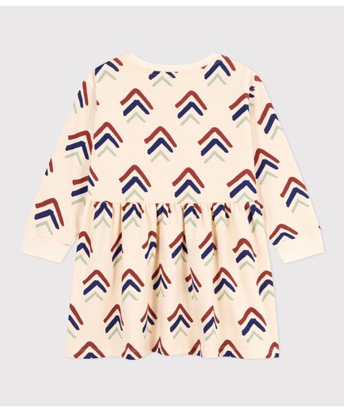 PETIT BATEAU ワンピース スウェットプリント長袖ワンピース