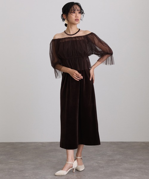 atlo（アトロ） ドレス ロング＆七分袖フォーマルチュールセレモニー