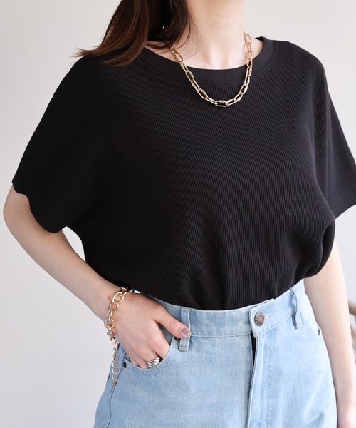 大きいサイズ 23区 コットン ビックシルエットTシャツ(自由区ICBクミキョク sakishimatokyo tシャツ 「USAコットン」ビッグシルエット 半袖