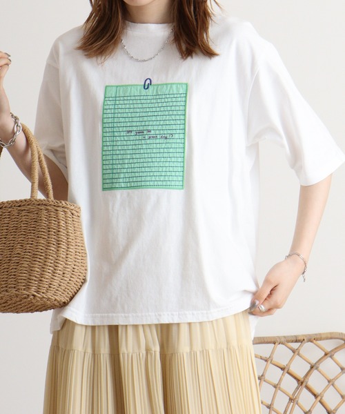 Emago（イマゴ） tシャツ 半袖 文房具刺繍T レディース : ZOZOTOWN 