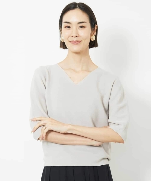 MICHEL KLEIN ニット セーター ホールガーメント(R)Vネック