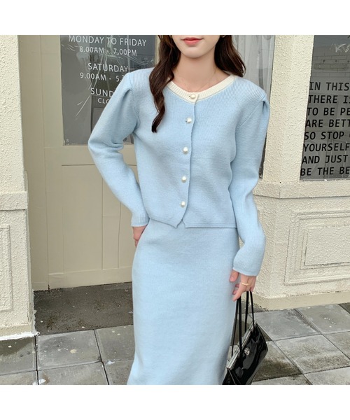 セットアップ 「セットアップ」ニットカーディガン タイトスカート  