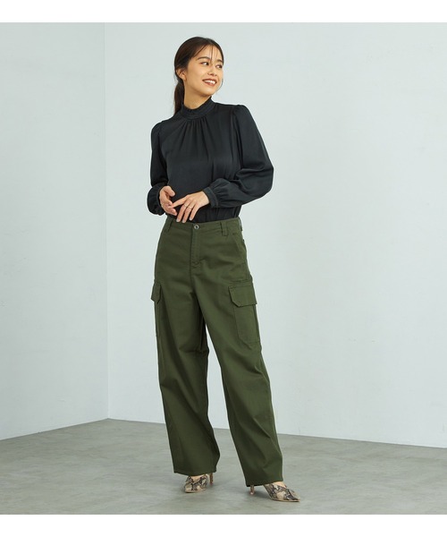 Y’S バルーンカーゴパンツ（スカート）オリーブグリーン　カーキ　ポリエステル Y'S バルーンカーゴパンツ（スカート）オリーブグリーン カーキ