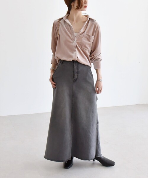 ブラウス シャツ quaranciel:「手洗い可能」リラックス ナロー シャツ レディース quaranciel ブラウス シャツ quaranciel:「手洗い可能