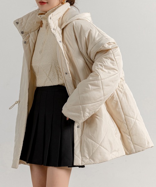 ベスト ジレ レディース 2WAYドローコードキルティング×ベストショートジャケット レディース DAY CLOSET ベスト ジレ レディース 2WAYドローコード