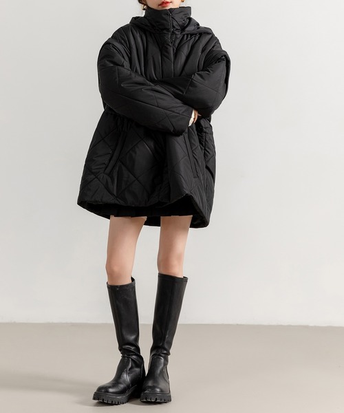 DAY CLOSET ベスト ジレ レディース 2WAYドローコードキルティング