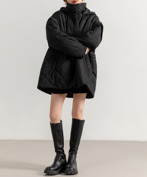 DAY CLOSET ベスト ジレ レディース 2WAYドローコードキルティング