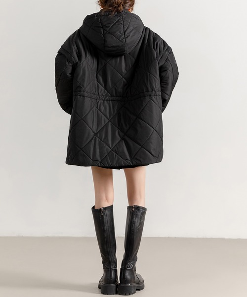 ベスト ジレ レディース 2WAYドローコードキルティング×ベストショートジャケット レディース DAY CLOSET ベスト ジレ レディース 2WAYドローコード