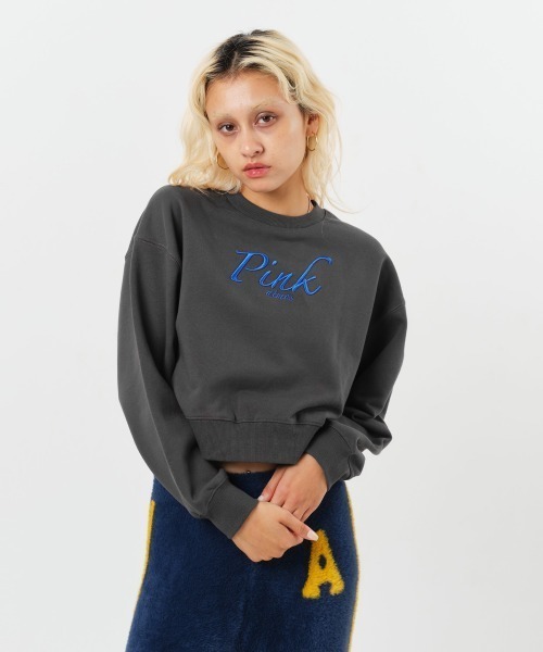 atmos girls トレーナー スウェット pink Cropped Sweat Shirt