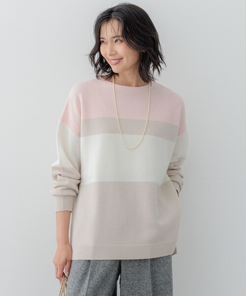 ニット セーター 「Oggi1月号掲載/洗える」ウールカシミヤ カラーブロック ニット レディース 23区 ニット セーター 「Oggi1月号掲載/洗える」ウールカシミヤ