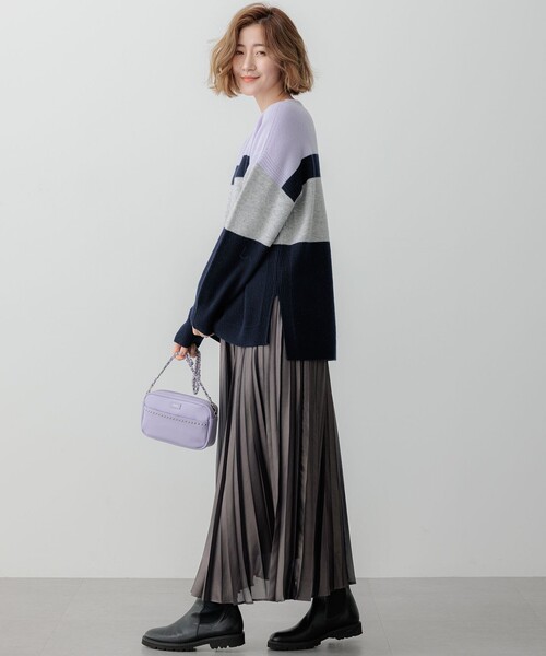 ニット セーター 「Oggi1月号掲載/洗える」ウールカシミヤ カラーブロック ニット レディース 23区 ニット セーター 「Oggi1月号掲載/洗える」ウールカシミヤ