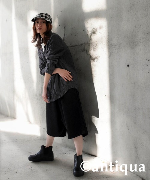 antiqua（アンティカ） パンツ サテンハーフサルエルパンツ レディース
