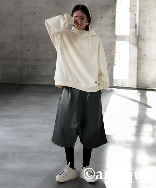 antiqua（アンティカ） パンツ サテンハーフサルエルパンツ レディース