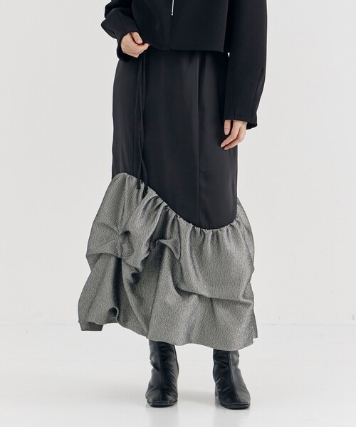 UNITED TOKYO スカート メタルタックバルーンコンビスカート  