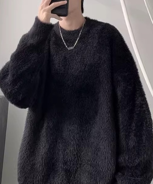 link lot セーター ニット シャギー クルーネック プルオーバー ニット