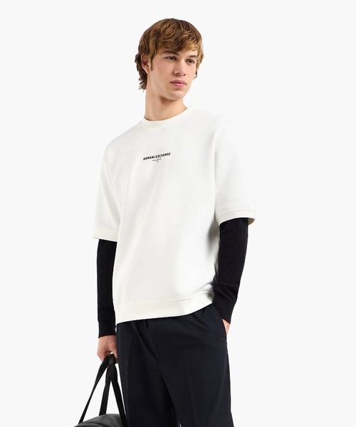 ARMANI EXCHANGE★半袖 クルーネック ロゴ トップス Tシャツ★紫 ARMANI EXCHANGE tシャツ 「A|X アルマーニ エクスチェンジ」AX