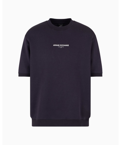 A/X Armani Exchange★ロゴ 半袖クルーネック Tシャツ ブラック オールオーバージャカードロゴ 半袖クルーネックTシャツ