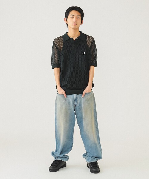 FRED PERRY ブラック サマーニット ポロシャツ BEAMS（ビームス）【別注】FRED PERRY / ハーフジップ