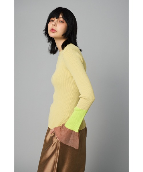 超爆安 ニット HeRIN.CYE セーター tops knit sleeve flare Sheer トップス