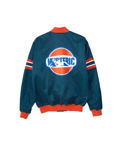 HYSTERIC GLAMOUR beginロゴサテンスタジャン 希少入手困難】ヒステリックグラマー ガール刺繍ロゴ入 サテン