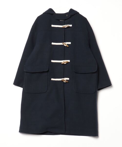 【最終価格】カレンテージ　ダッフルコート　ネイビー Jackal 140s ソフトメルトン ダッフルコート / J.PRESS LADIES L