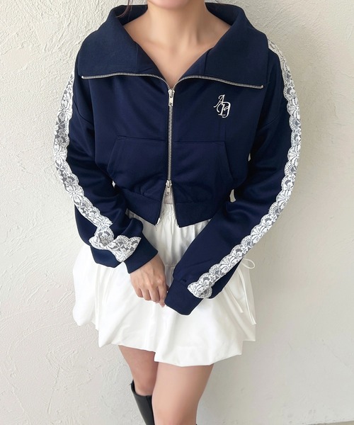 apres jour ジャージ オフショルレーストラックジャケット