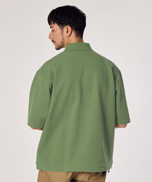 LANVIN グリーン ポロシャツ 38 LANVIN SPORT セール 公式 ランバン スポール 長袖ポロシャツ
