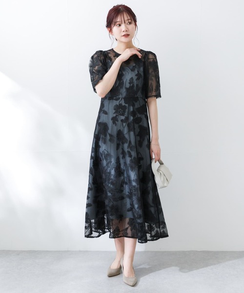 エンブロイダリードレス ANDRESD ドレス sleeve embroidery dress / スリーブエンブロイ