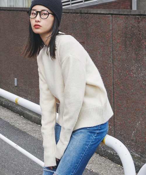 「Auntie Rosa Holiday」 長袖ニット FREE アイボリー レディース_画像2