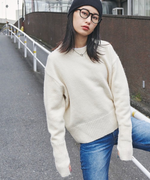 「Auntie Rosa Holiday」 長袖ニット FREE アイボリー レディース_画像3