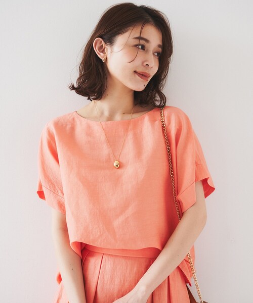 【美品】 ティッカ  日本製　ストライプ ボートネック トップス　ブラウス 楽天市場】T/Cストライプボートネック5分袖ブラウス 【メール便