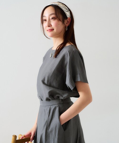 土日限定値下げ♥CLOTH &amp; CROSS  レオパードリネンブラウス UNTITLED（アンタイトル） ブラウス シャツ 「セットアップ可能