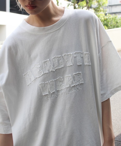 SpRay（スプレイ） tシャツ 貼付ロゴBIG Tシャツ レディース