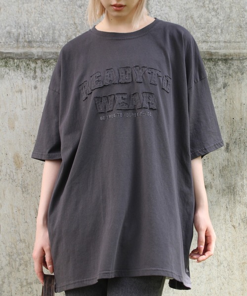 SpRay（スプレイ） tシャツ 半袖 貼付ロゴBIG Tシャツ レディース