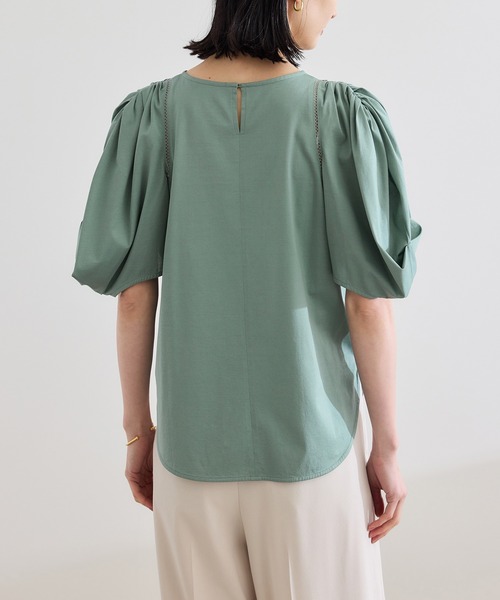 tシャツ 「洗える」クリア天竺ボリュームスリーブプルオーバー「お仕事・通勤対応」 レディース ROPÉ(ロペ) / 【洗える】クリア天竺ボリュームスリーブプル