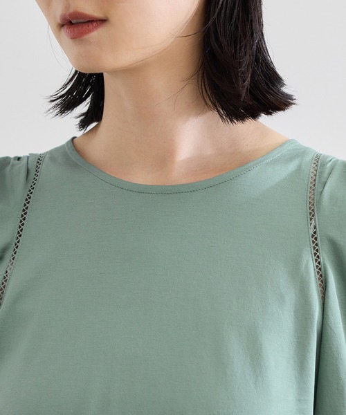 ROPE' tシャツ 「洗える」クリア天竺ボリュームスリーブプル