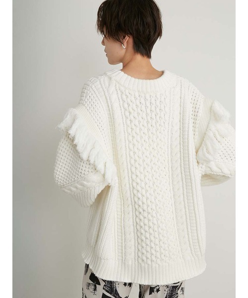 「emmi」 長袖ニット ONE SIZE ホワイト レディース_画像7