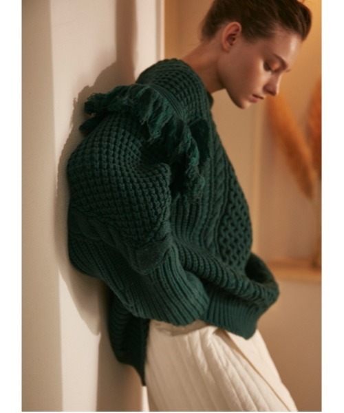 「emmi」 長袖ニット ONE SIZE ホワイト レディース_画像10