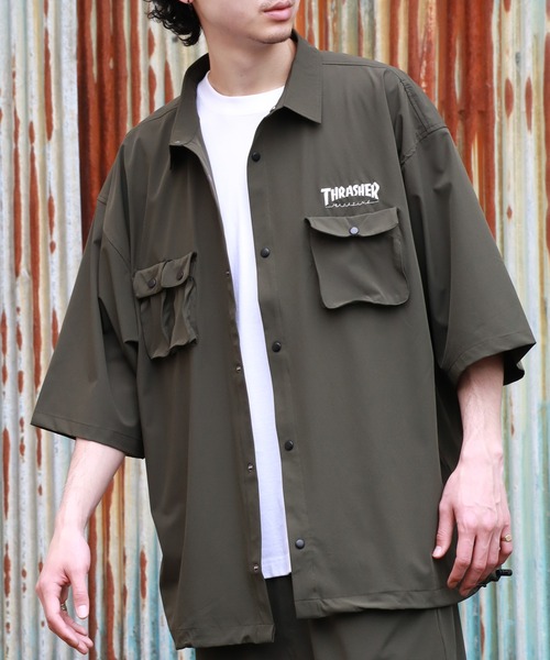 THRASHER（スラッシャー） シャツ 接触冷感 オーバーサイズ ナイロン
