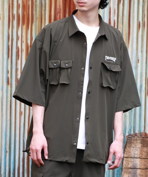 THRASHER（スラッシャー） uvカット シャツ 接触冷感 オーバーサイズ