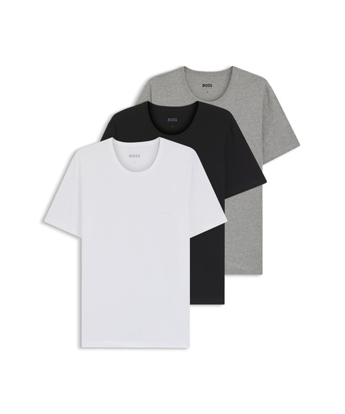 BOSS Tシャツ 3枚セット コットン100% Lサイズ BOSS（HUGO BOSS） インナーシャツ 肌着 Tシャツ3枚セット ロゴエン