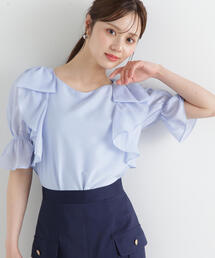 ブラウス シャツ リボンラッフルブラウス５分袖 / 1215110902 レディース｜ZOZOTOWN Yahoo!店