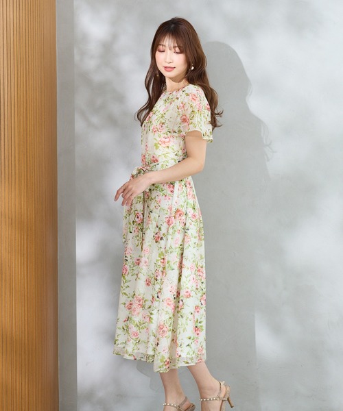 Rose Tiara 半袖ひざ丈ワンピース 42 美品 美品 Rose Tiara ローズティアラ 花柄 ワンピース XL 42 - メルカリ
