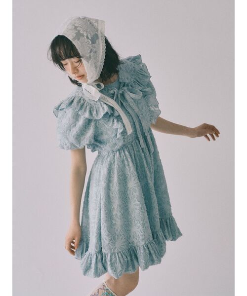 merry jenny（メリージェニー） つけ襟 付け襟 flowerジャガードつけ襟