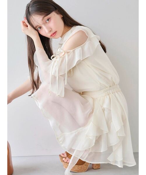 【dazzlin】新品★ナナイロフリルスカート(Mサイズ) ナナイロフリルスカート｜ダズリン（dazzlin）アウトレット公式