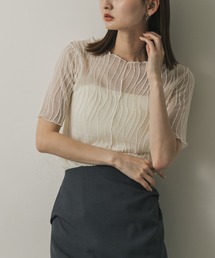 tシャツ 「一部WEB限定カラー」ウェーブジャガードトップ(半袖) レディース｜ZOZOTOWN Yahoo!店