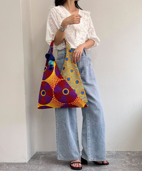 fredy emue トートバッグ アフリカン柄三角トートバッグ