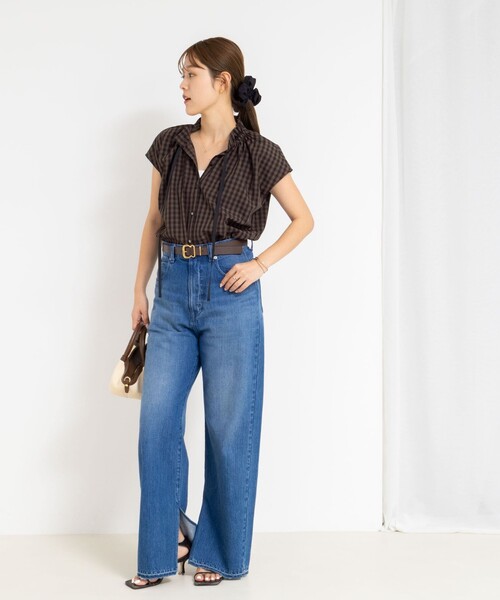 マルチサイズ ブラウス シャツ フリルショートスリーブブラウス レディース NOLLEY'S ブラウス シャツ 衿フリルショートスリーブシャツ