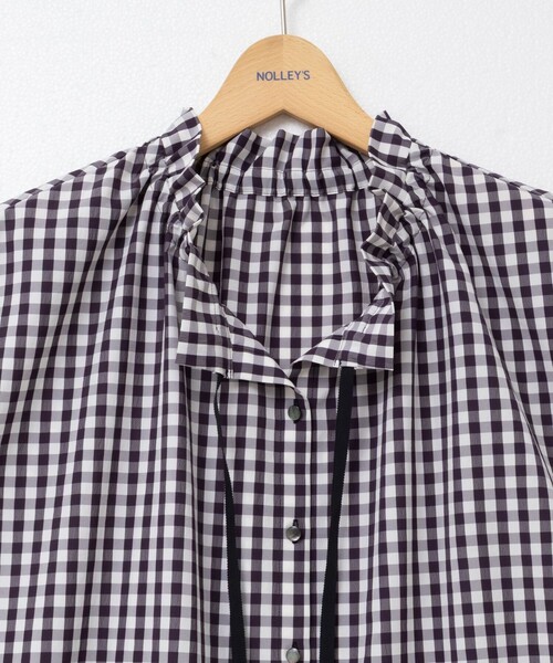 ブラウス シャツ 衿フリルショートスリーブシャツ レディース NOLLEY'S ブラウス シャツ 衿フリルショートスリーブシャツ
