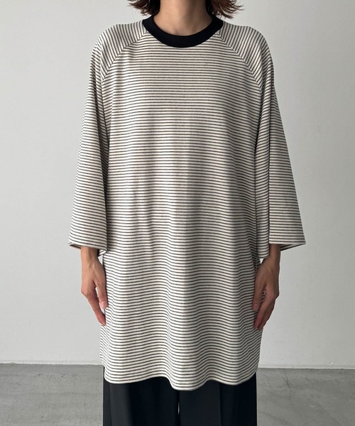 tシャツ choice_cnl　ナローボーダーオーバーTシャツ レディース メンズ CANAL JEAN tシャツ choice_cnl ナローボーダーラグランTシャツ